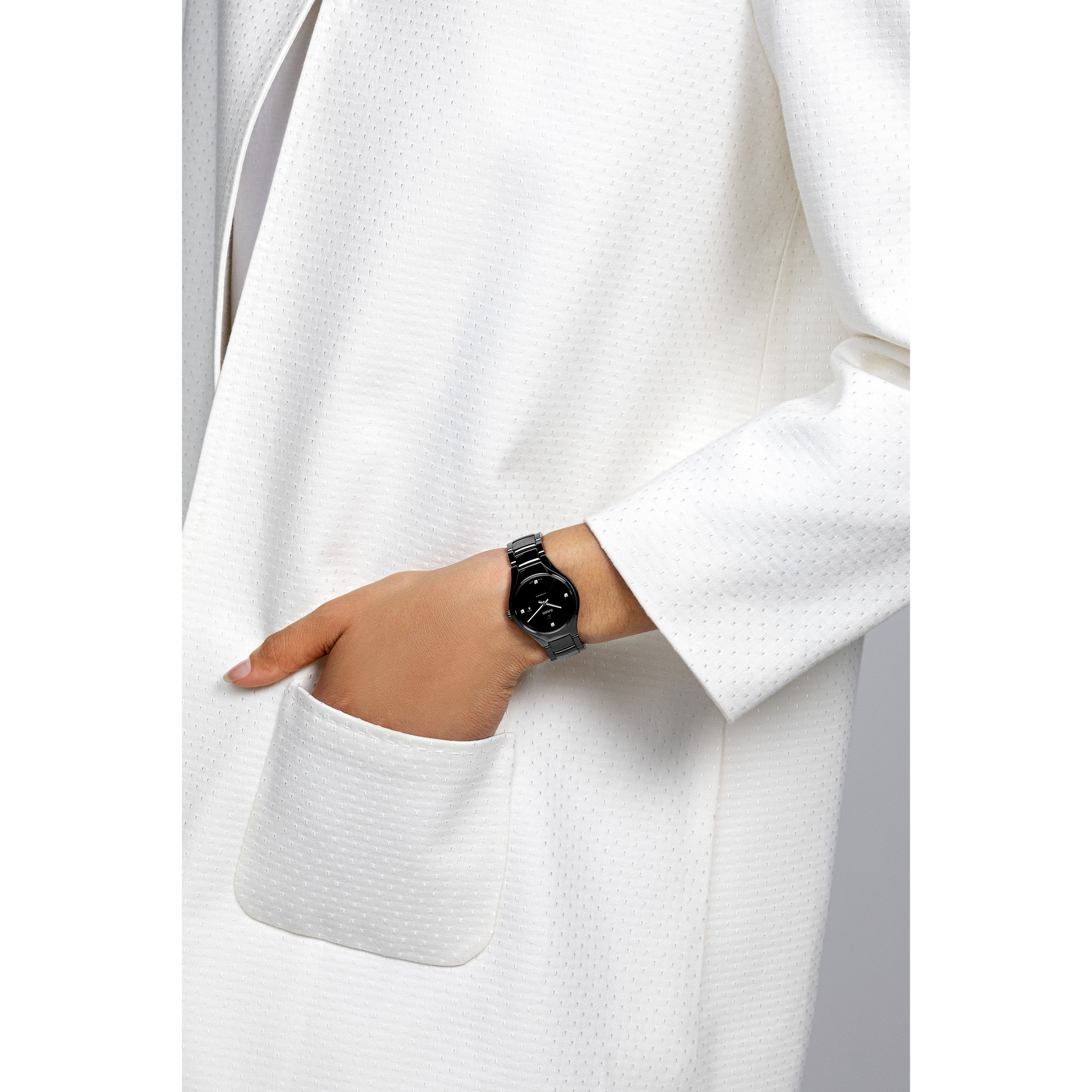 Rado True Black Dial Women 30mm