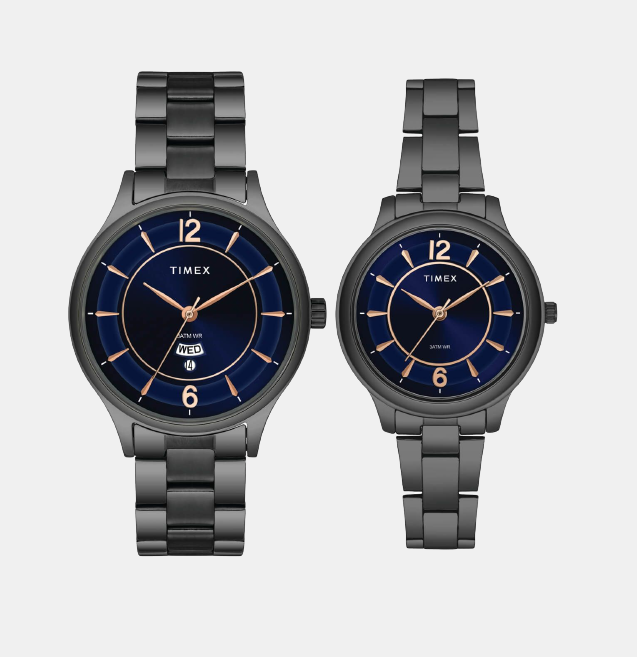 Empera Couple Quartz Blue Dial Analog Stainless Steel Watch TW00PR275