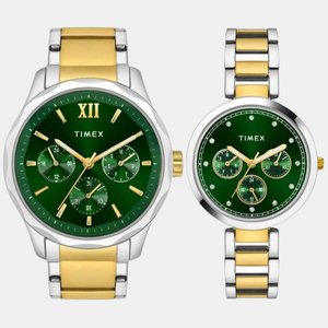 Empera Couple Quartz Green Dial Chronograph Stainless Steel Watch TW00PR278