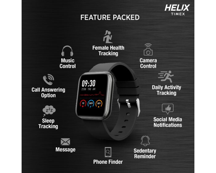 Helix Smart Metal Fit Black Silicone