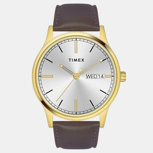Classics Unisex Quartz White Dial Analog Leather Watch TW0TG8311