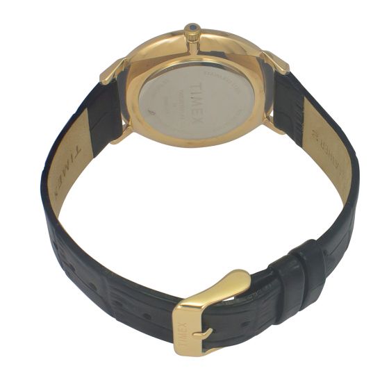 Fashion Men Quartz Black Dial Analog Leather Watch TWEG21901