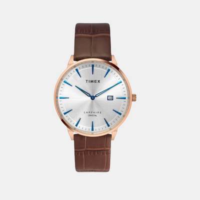 Fashion Men Quartz Silver Dial Analog Stainless Steel Watch TWEG21902