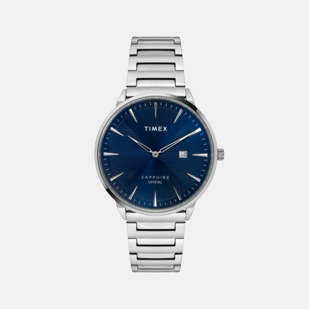 Fashion Men Quartz Blue Dial Analog Stainless Steel Watch TWEG21903