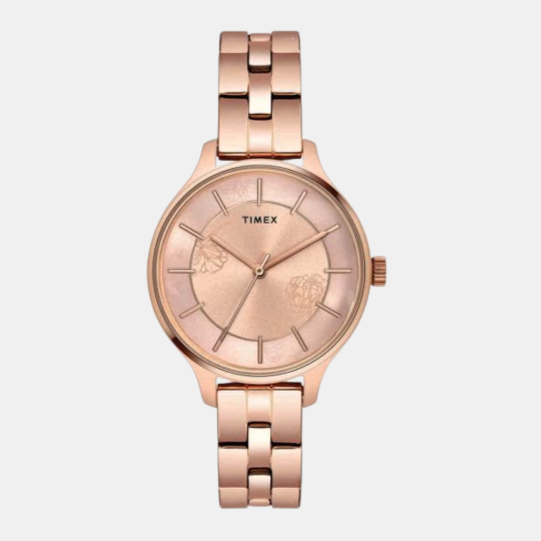Fashion Women Quartz Pink Dial Analog Stainless Steel Watch TWEL14808