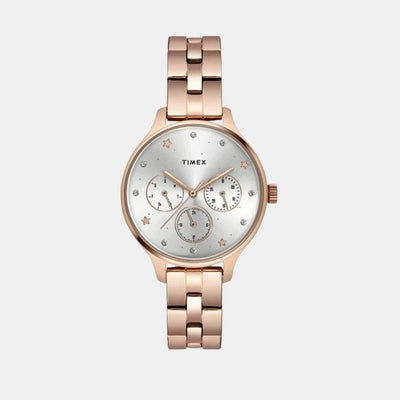 Fashion Women Quartz Grey Dial Chronograph Stainless Steel Watch TWEL14815
