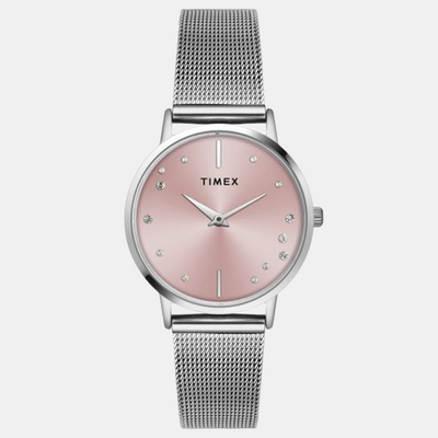 Fashion Women Quartz Pink Dial Analog Brass Watch TWEL15600