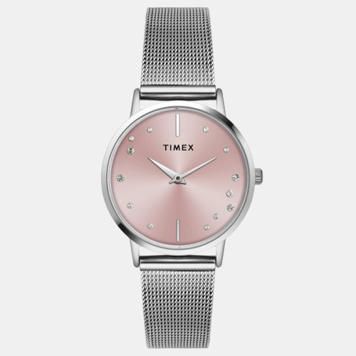 Fashion Women Quartz Pink Dial Analog Brass Watch TWEL15600