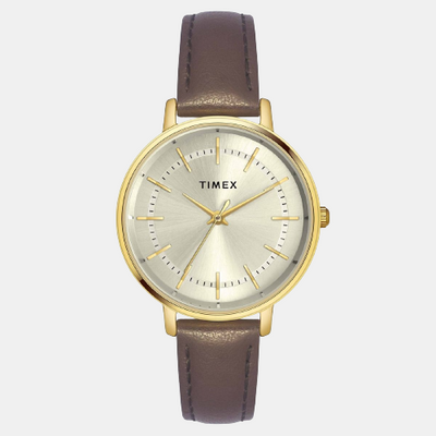 Classics Women Quartz Silver Dial Analog Leather Watch TWEL15800