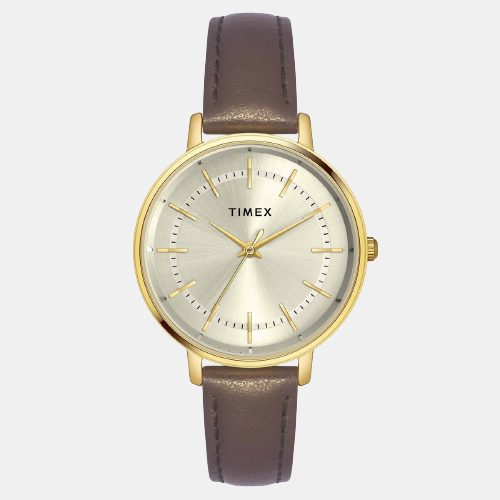 Classics Women Quartz Silver Dial Analog Leather Watch TWEL15800