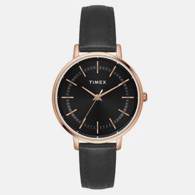 Classics Women Quartz Black Dial Analog Leather Watch TWEL15802