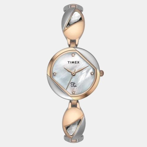 Fria Women Quartz Silver Dial Analog Stainless Steel Watch TWEL16301