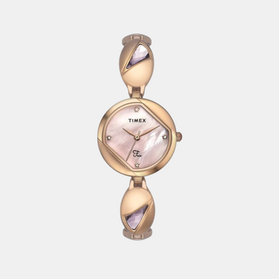 Fria Women Quartz Pink Dial Analog Stainless Steel Watch TWEL16302
