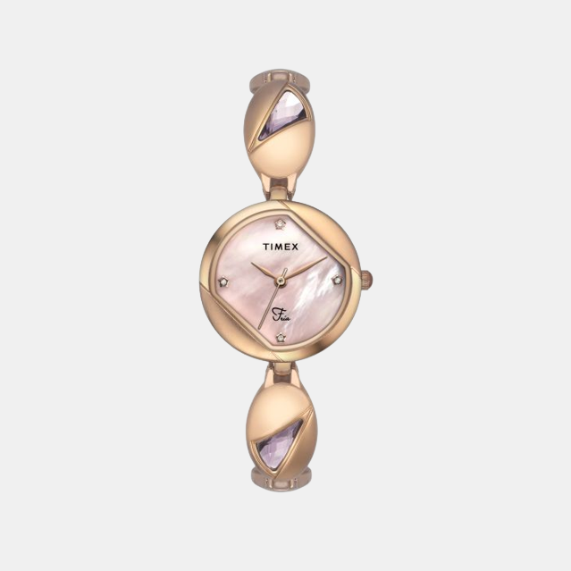 Fria Women Quartz Pink Dial Analog Stainless Steel Watch TWEL16302