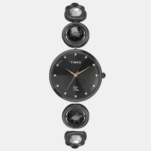 Fria Women Quartz Black Dial Analog Stainless Steel Watch TWEL16401