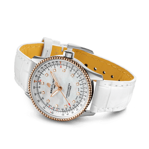 Breitling Navitimer Rose Gold Mop Dial 35 MM Watch for Women