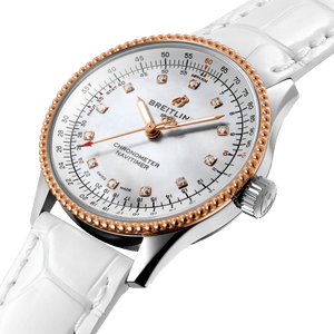 Breitling Navitimer Rose Gold Mop Dial 35 MM Watch for Women