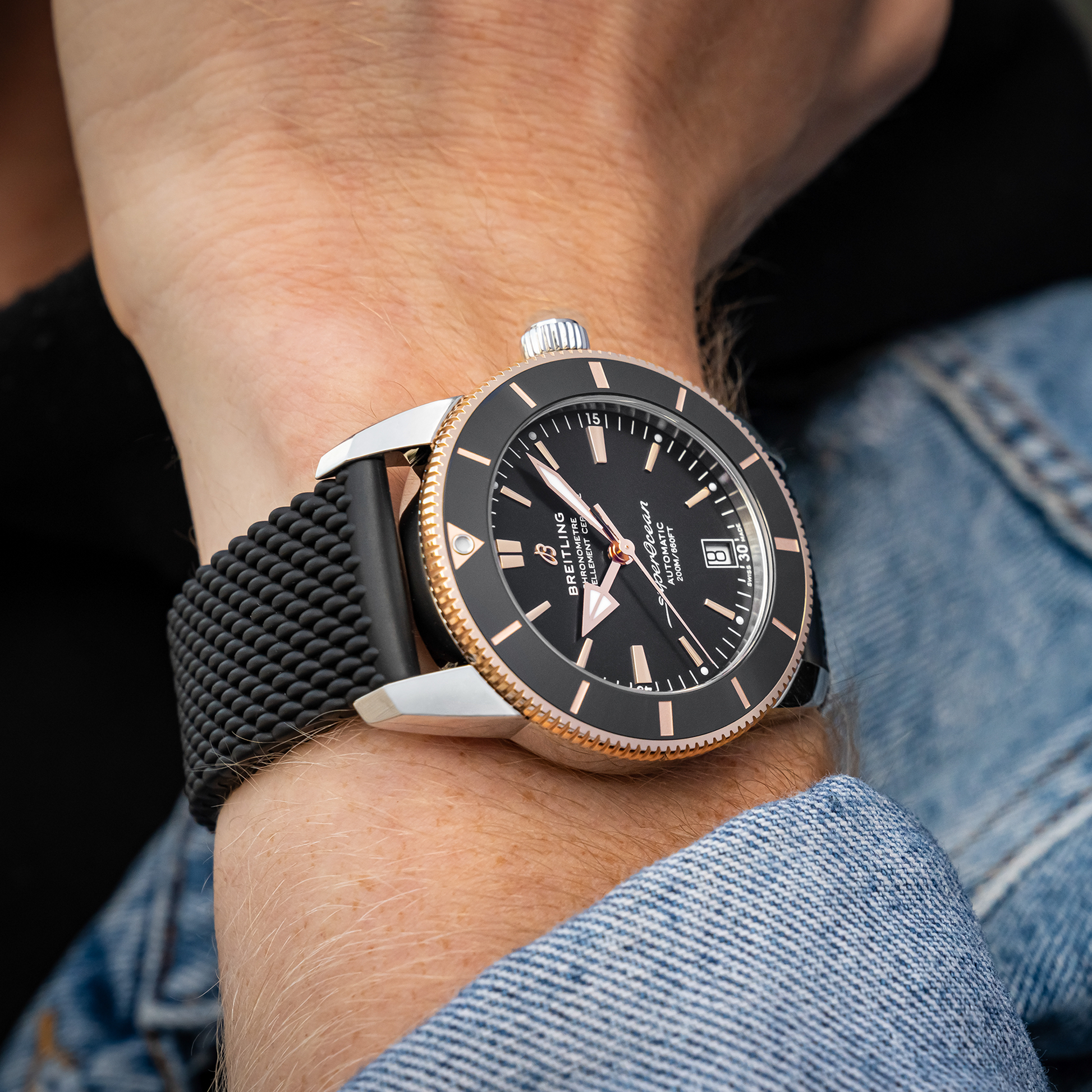 Breitling Superocean Heritage B20 Automatic 42 Rose Gold Black Dial Men 42mm