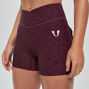 V-waist Cargo Shorts - Red Leopard