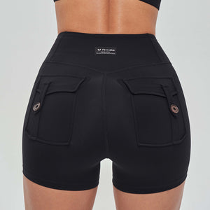 V-waist Cargo Shorts - Black