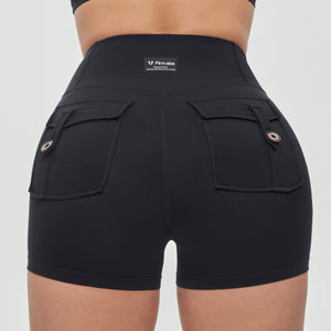 V-waist Cargo Shorts Plus - Black