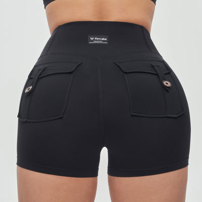 V-waist Cargo Shorts Plus - Black