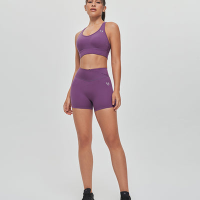 V-waist Cargo Shorts - Purple