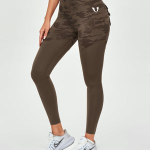 V-waist Gym Leggings - Brown Camo