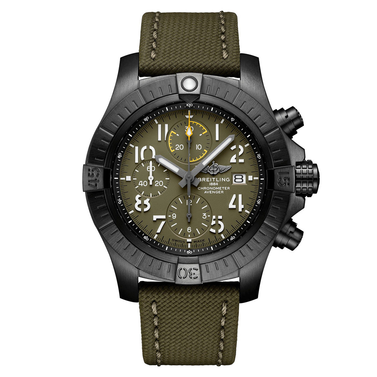 Breitling Avenger Chronograph Night Mission Green Dial Men 45mm