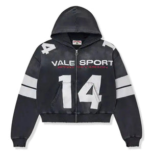 Vale Forever Jerzee Black Zip-Up Hoodie
