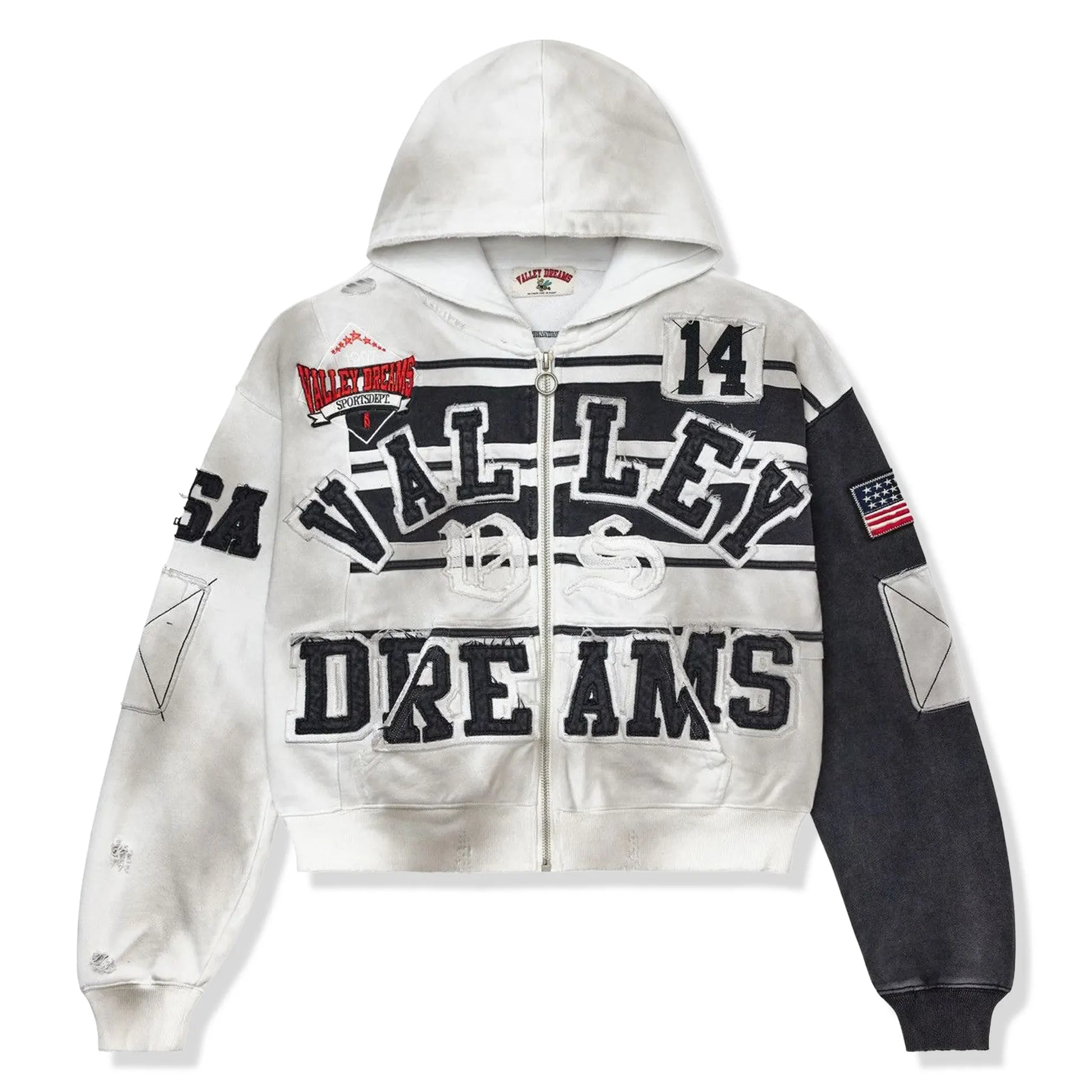 Vale Forever Valley Dreams Collage Mono Oreo Zip-Up Hoodie