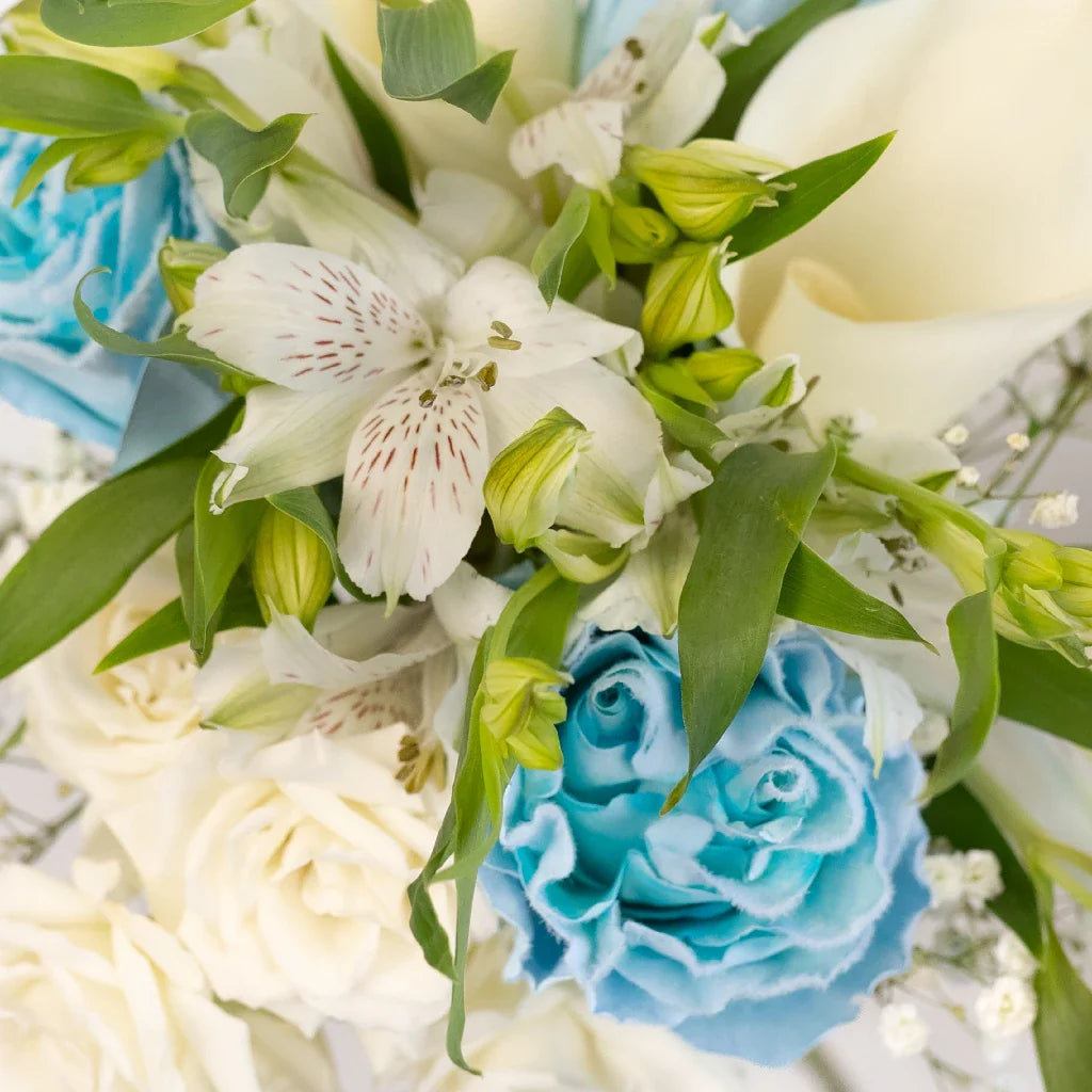 Blue Fuzzy Rose DIY Flower Kit