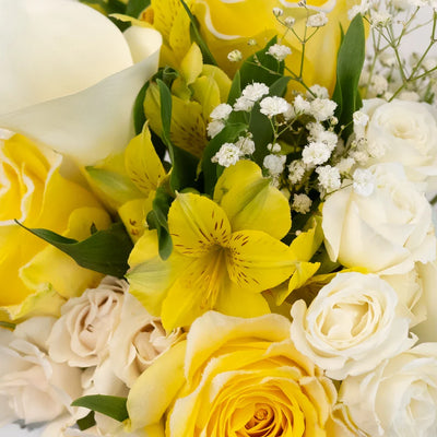 Yellow Fuzzy Rose Bouquet Bar Flower Kit