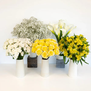 Yellow Fuzzy Rose Bouquet Bar Flower Kit