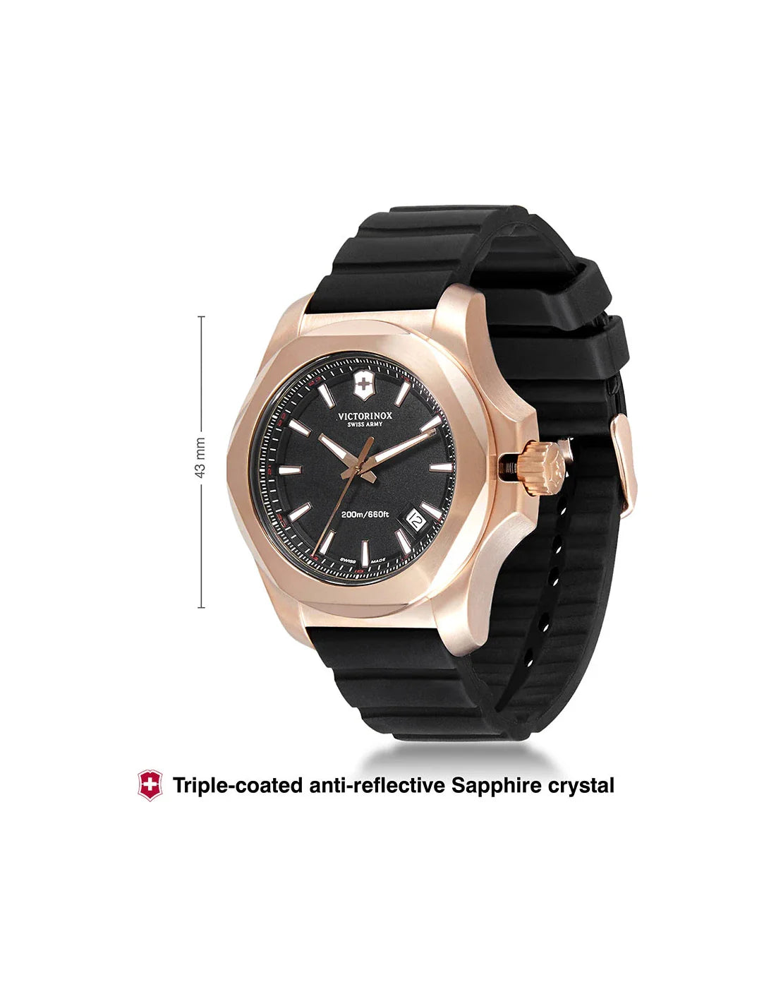 Victorinox I.N.O.X. Women Black Dial Women 43mm