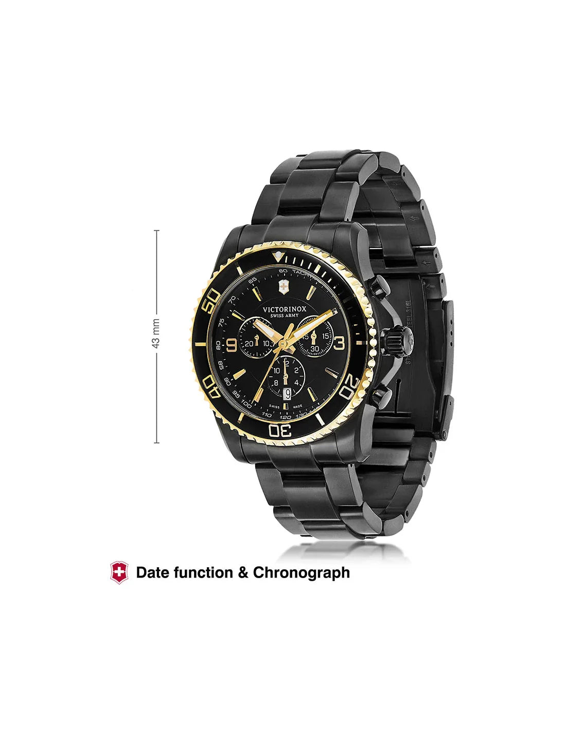 Victorinox Maverick Black Stainless Steel Men 43mm