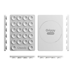 Grippy | White Silicone Suction Phone Mount with MagSafe