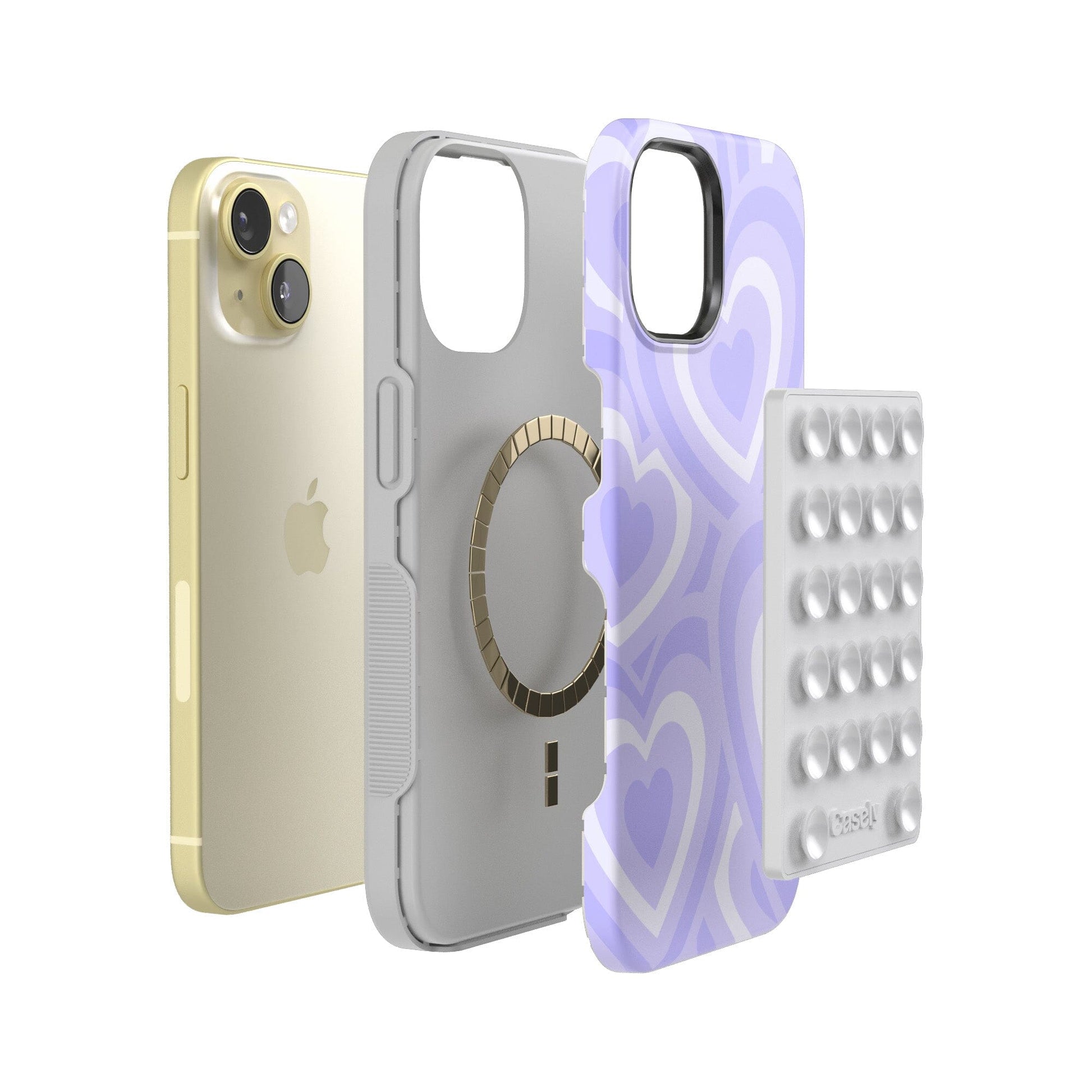 Grippy | White Silicone Suction Phone Mount with MagSafe