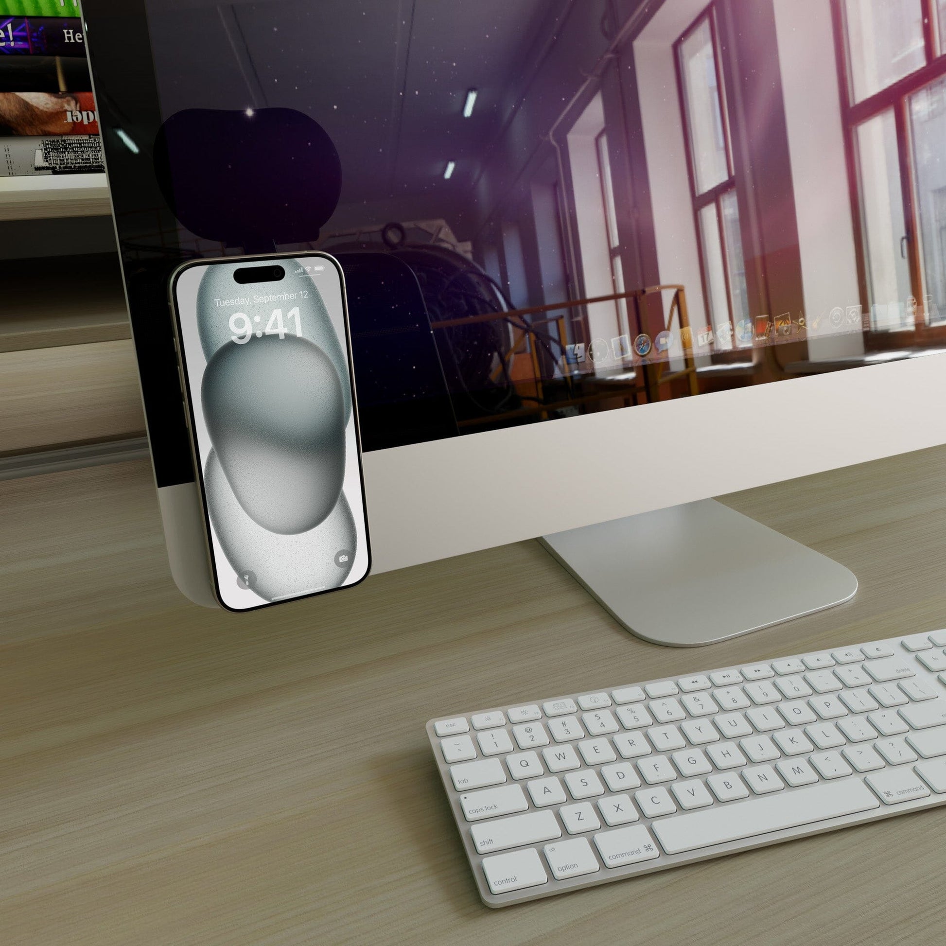 Grippy | Black Silicone Suction Phone Mount with MagSafe
