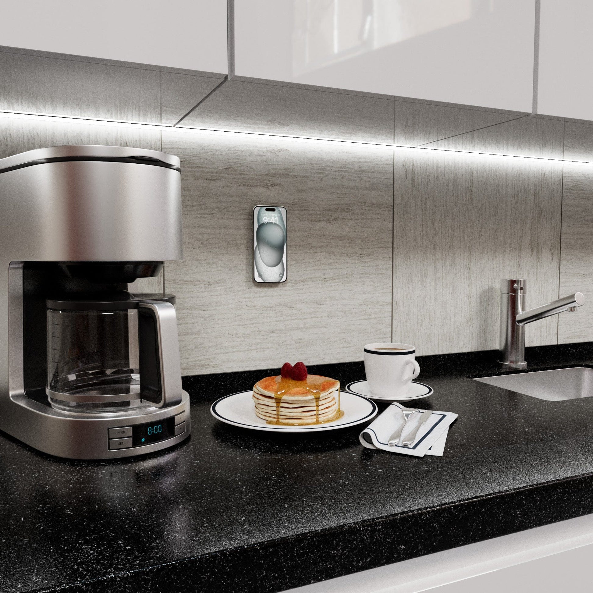 Grippy | White Silicone Suction Phone Mount with MagSafe