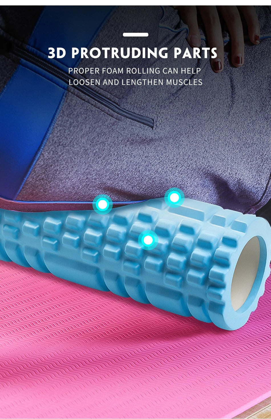 Core Balance Foam Roller For Deep Tissue Muscle Massage, Trigger Point Grid Sports Massager, Fitness Gym Physio