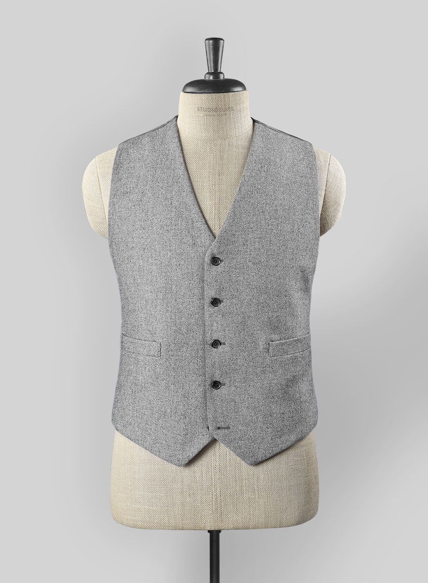 Vintage Plain Gray Tweed Waist Coat