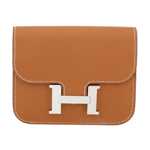 HERMÈS Constance Slim Wallet Gold (37) Epsom Palladium hardware