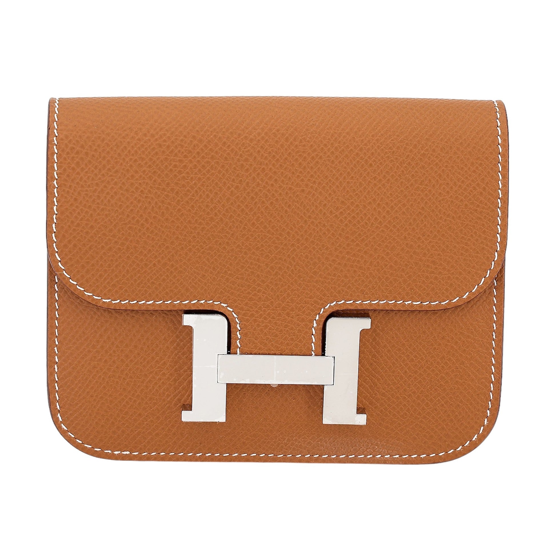 HERMÈS Constance Slim Wallet Gold (37) Epsom Palladium hardware