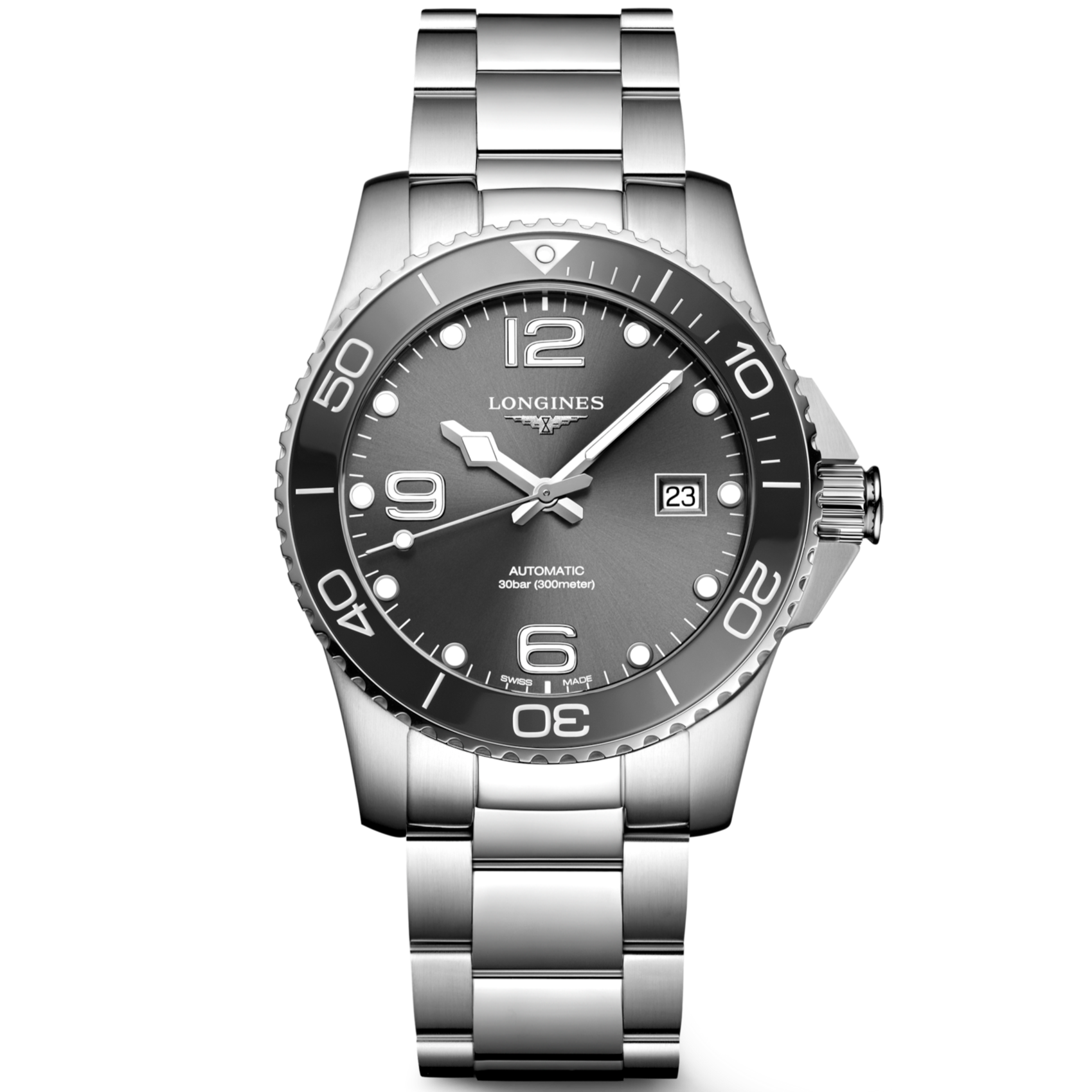 Longines Hydroconquest Sunray Grey Dial Men 41MM