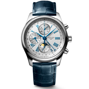 Longines Master Chrono Moonphase Silver Dial Men 42mm