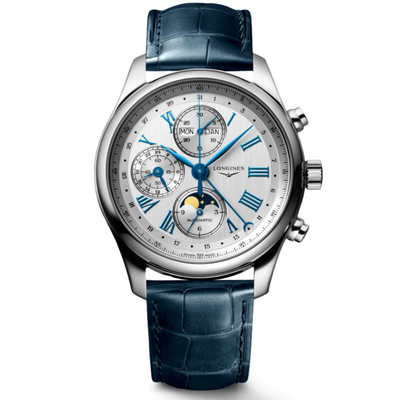 Longines Master Chrono Moonphase Silver Dial Men 42mm