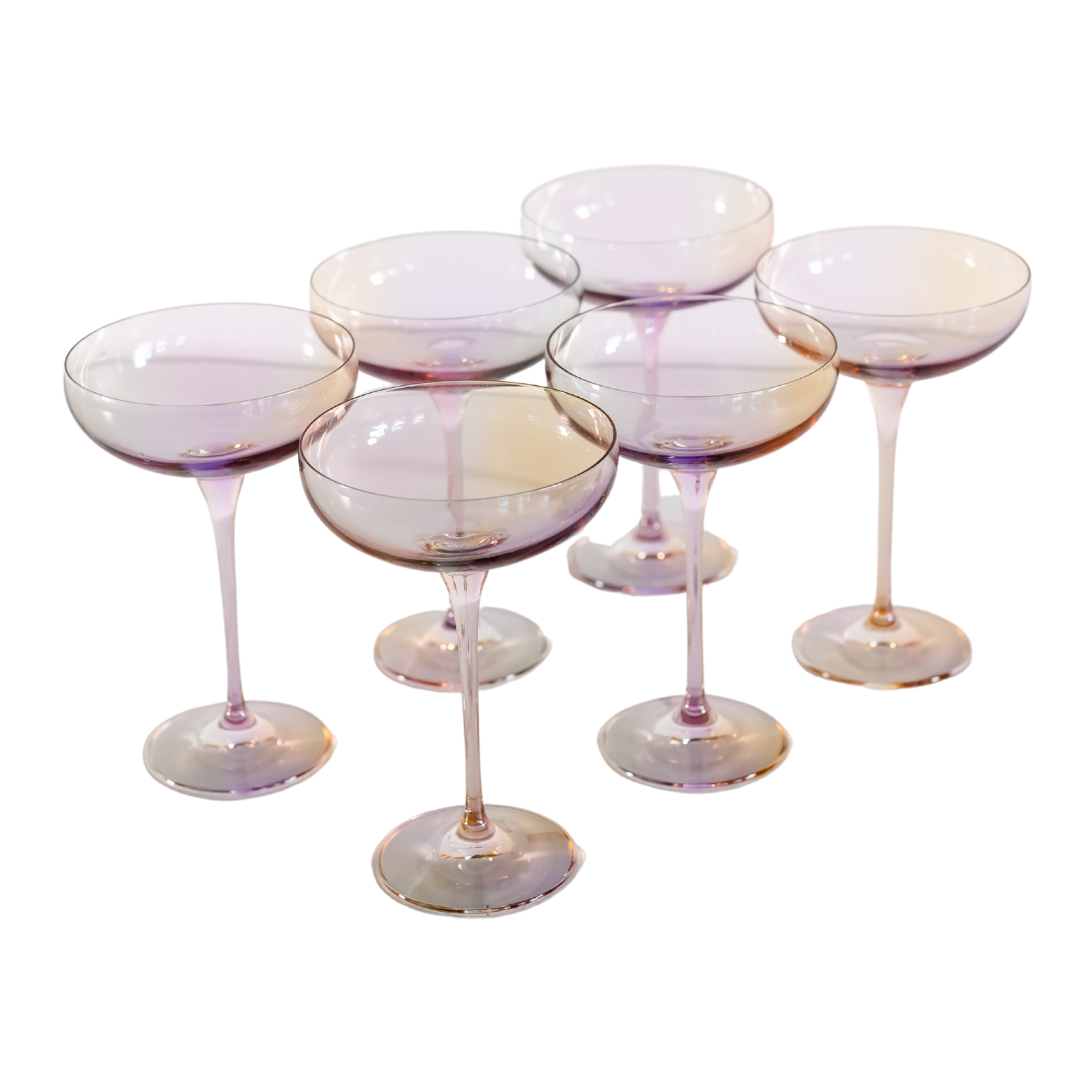 Estelle Colored Champagne Coupe Stemware - Thumbnail 4