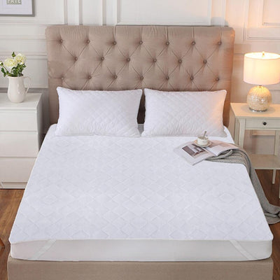 White 100% Cotton Water Resistant Microfiber Mattress Protector