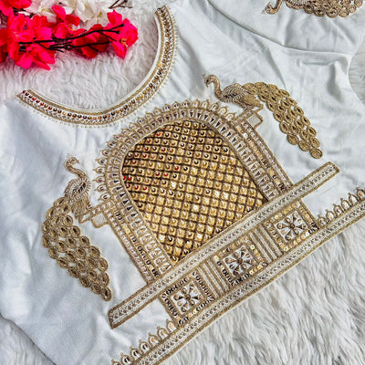 White Handcrafted Sequence Blouse in Watermelon Silk – Perfect Fit for Any Occasion